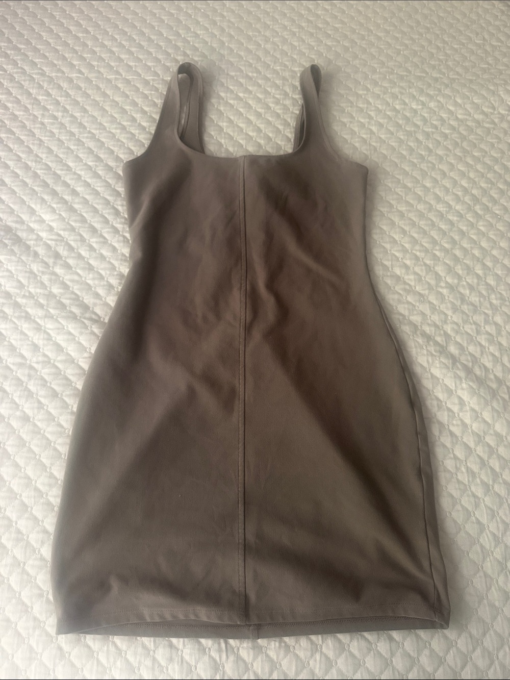 ALO Yoga Taupe Mini Bodycon Dress